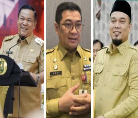 KPK periksa (ki-ka) Plt Gubri SF Hariyanto, Sekda Syahrial Abdi, hingga Bupati Inhu Ade Agus terkait kasus Abdul Wahid (foto/int)